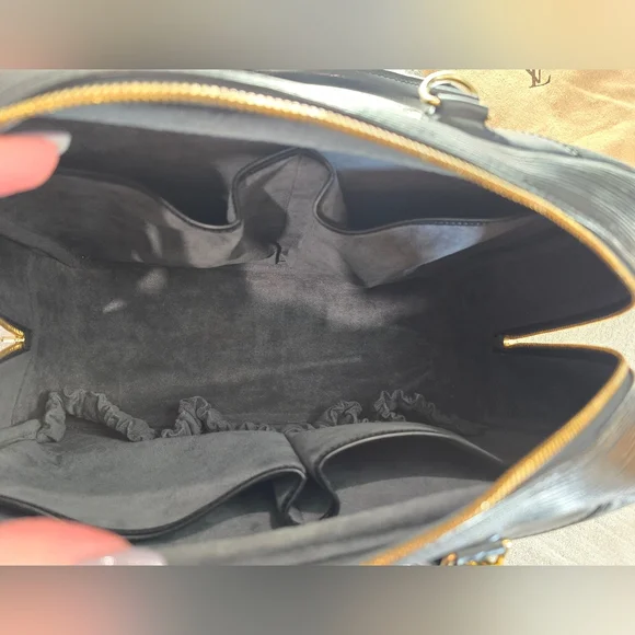 Louis Vuitton Epi Deauville Black Noir Bag Travel Luggage Keepall Speedy Leather - Picture 12 of 15